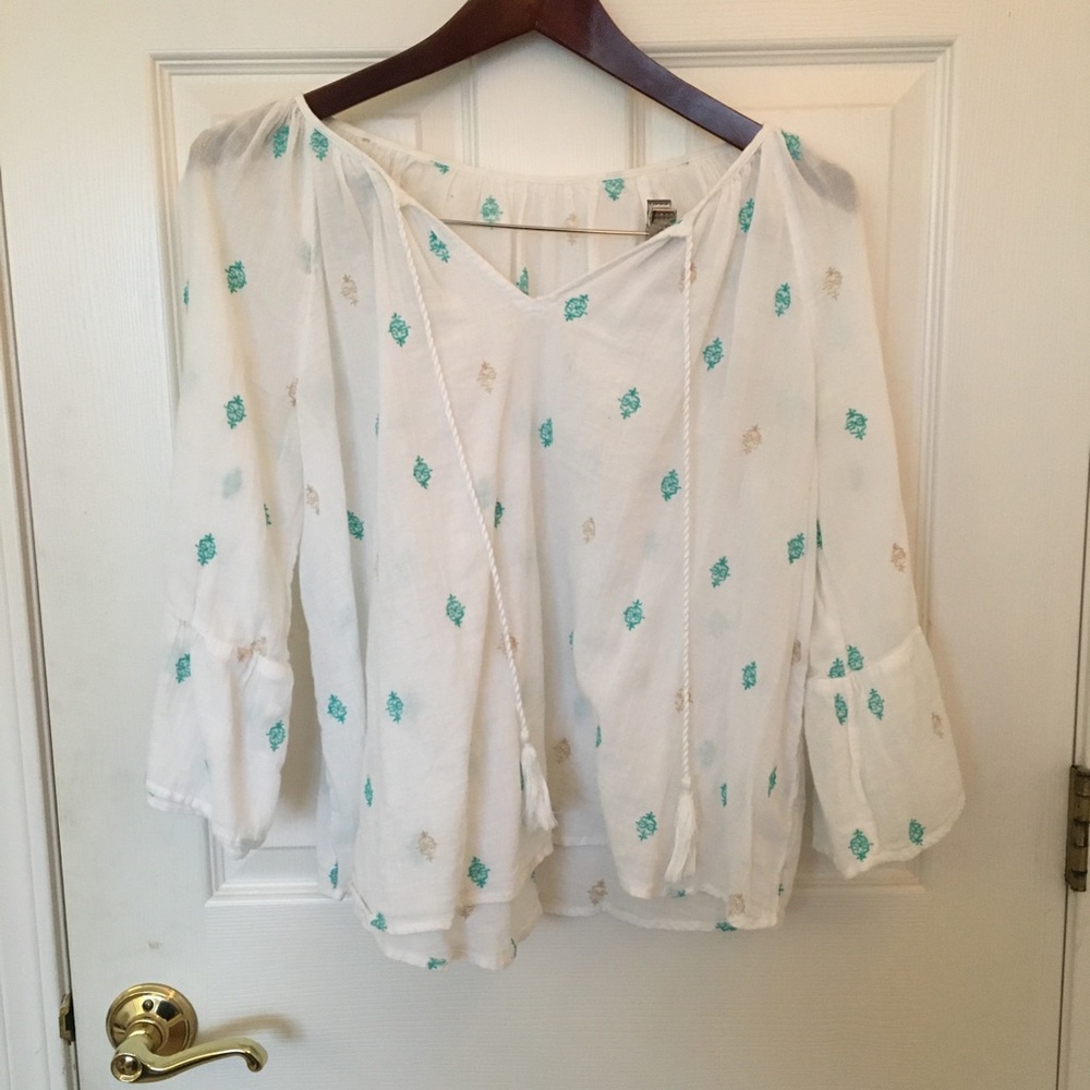 Tie Peasant Tunic Top